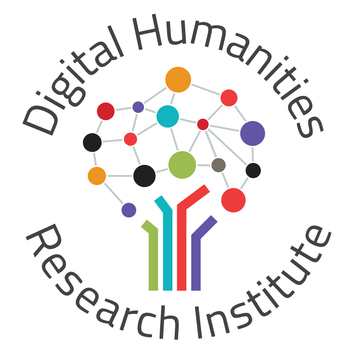Graphic that depicts: Digital Humanities Research Institute logotype